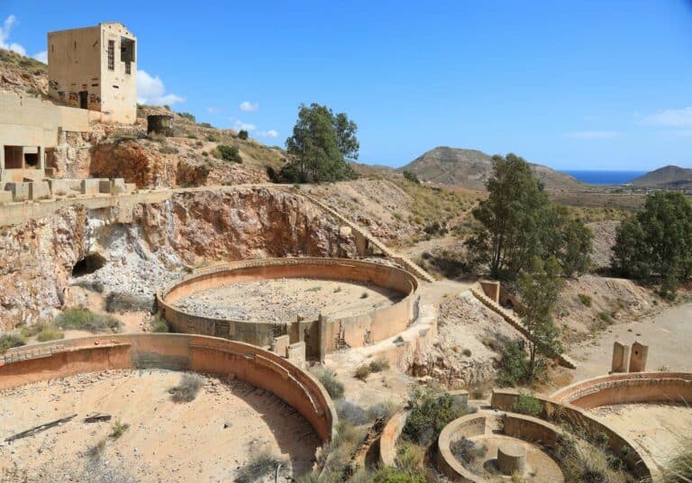 Mines d’or de Rodalquilar, ruines abandonnées de Cabo de Gata, Almería.